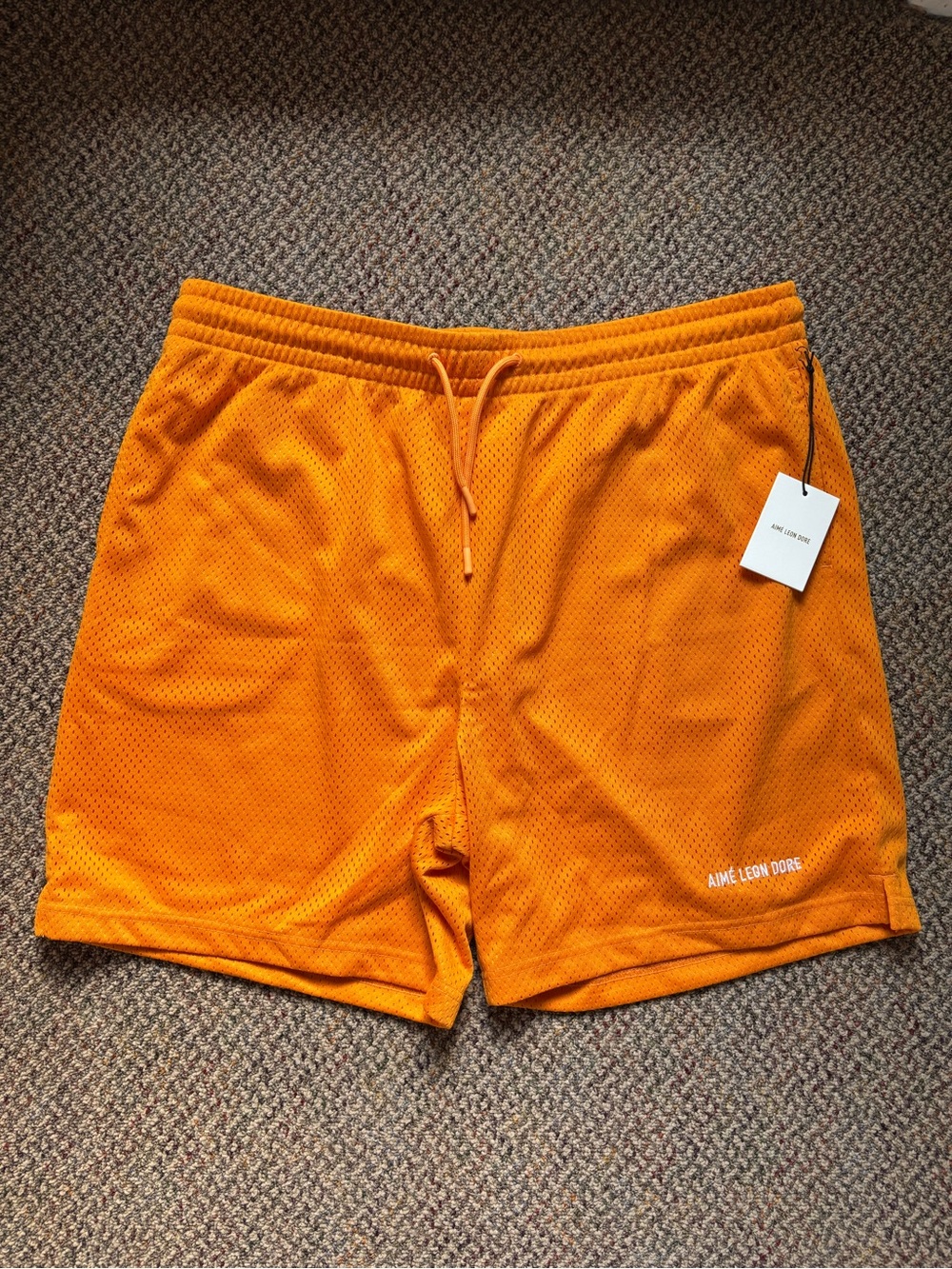 Aime Leon Dore Orange Mesh Athletic Shorts